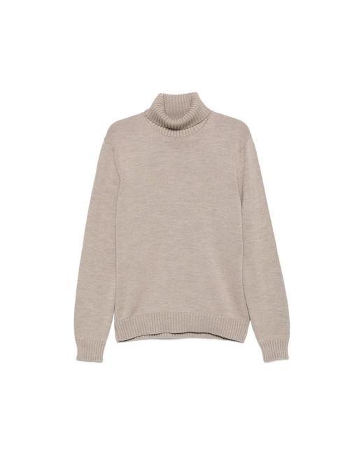 Zanone Natural Ribbed-Knit Roll-Neck Sweater for men