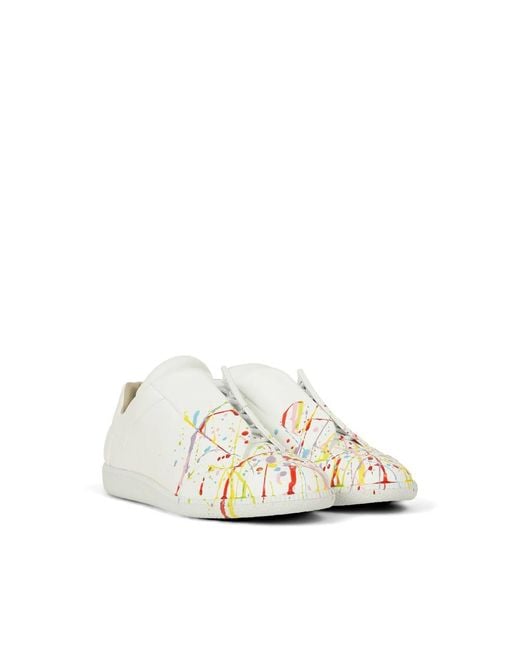 Maison Margiela White Future Paint-Splatter Sneakers for men