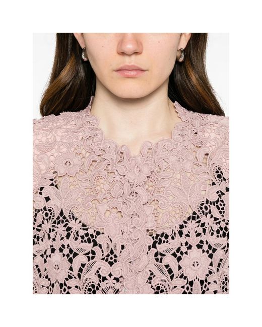 Gianluca Capannolo Pink Charlotte Floral-Lace Coat