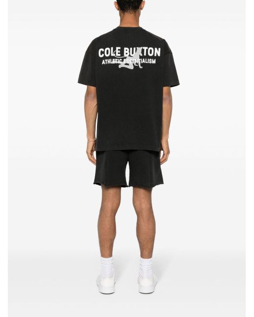 Cole Buxton Black Logo-Print Cotton T-Shirt for men