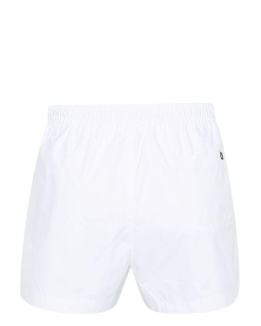 Calvin Klein White Logo-Print Swim Shorts for men