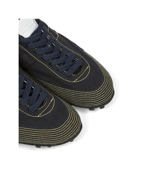 Maison Margiela Black Sprinters Contrast-Stitch Sneakers for men