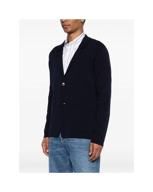 Roberto Collina Black Patch-Pockets Cardigan for men