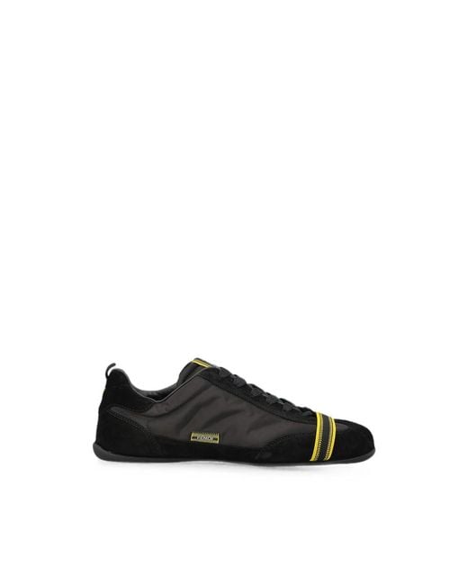 Fendi Black Wrap Suede And Fabric Low-Top Trainers for men