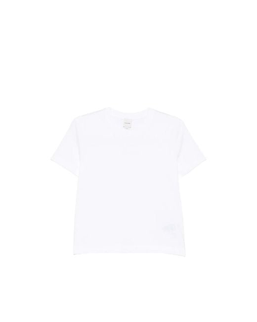 Calvin Klein White Logo-Embroidered T-Shirt