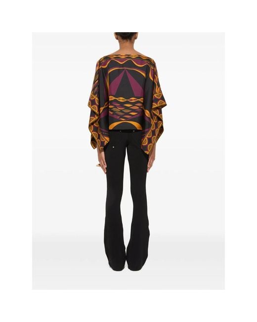 Emilio Pucci Brown Labirinto Print Silk Blouse