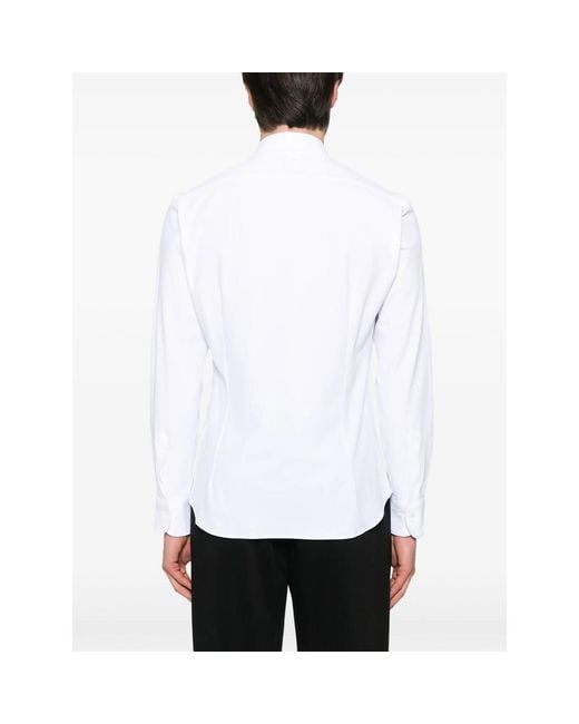 Mazzarelli White Piqué-Weave Shirt for men