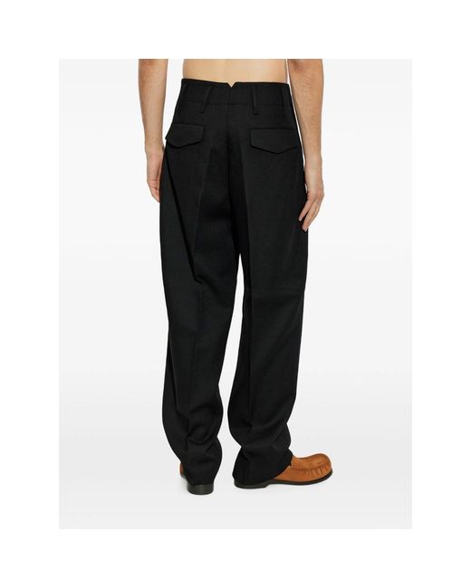 AMI Black Wool Trousers for men