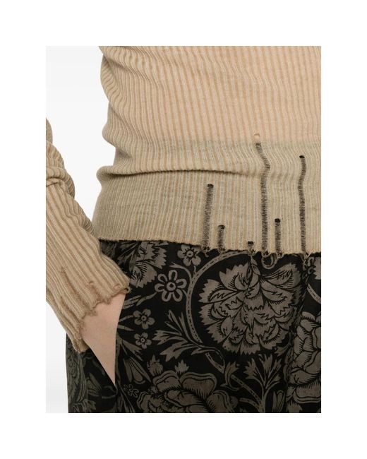 Uma Wang Natural Sweater Ribbed Wool