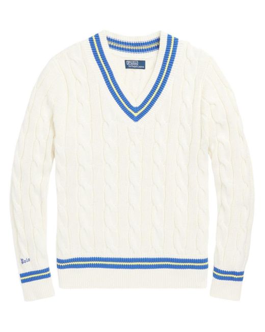 Polo Ralph Lauren Blue Cable-Knit Cotton-Blend Jumper for men