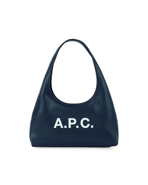 A.P.C. Blue A. P.C. Baby Ninon Logo-Print Tote Bag