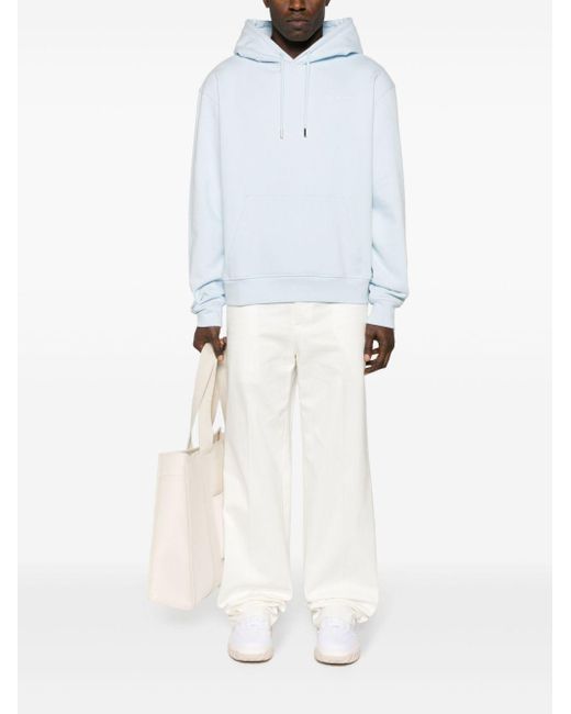 Jacquemus White Logo-Embroidered Cotton Hoodie