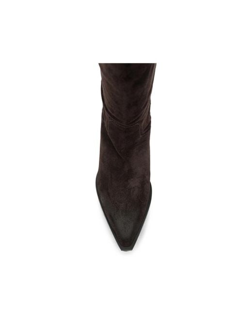 Poeve Black Pointed-Toe Pull-On Boots