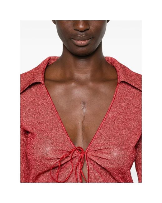 Oseree Red Lumiere Plumage Slim Shirt