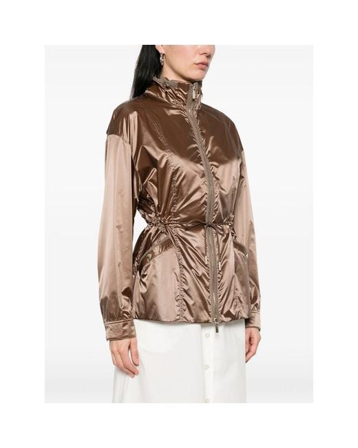 Moorer Brown Eolia Zip-Fastening Jacket