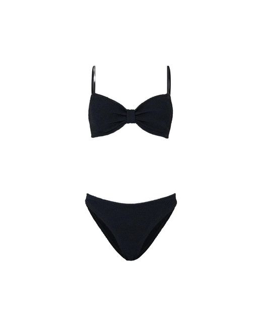 Hunza G Black Beachwear Crinkle