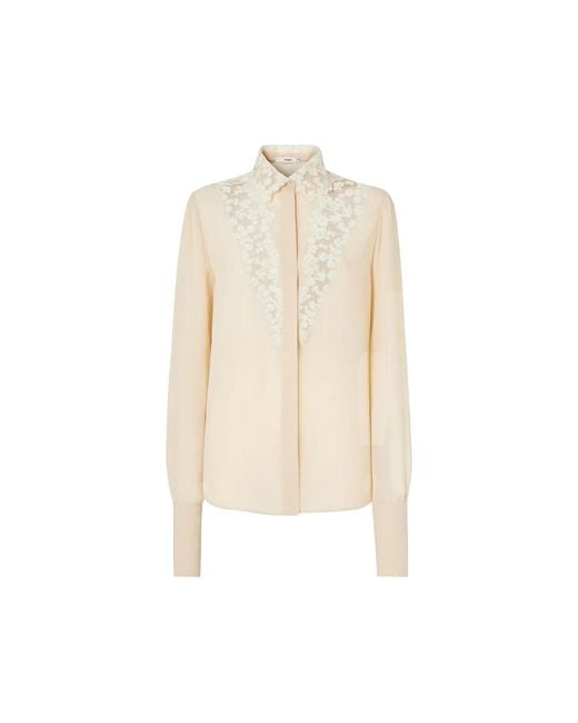 Fendi Natural Parchment-Coloured Georgette Shirt