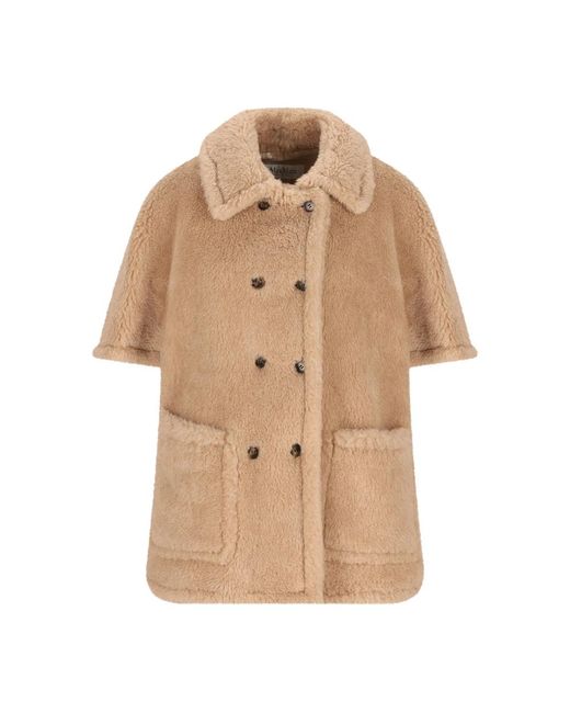 Max Mara Natural Double-Breasted Teddy Jacket