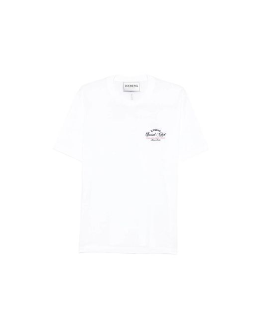 Iceberg White Logo Graphic T-Shirt for men