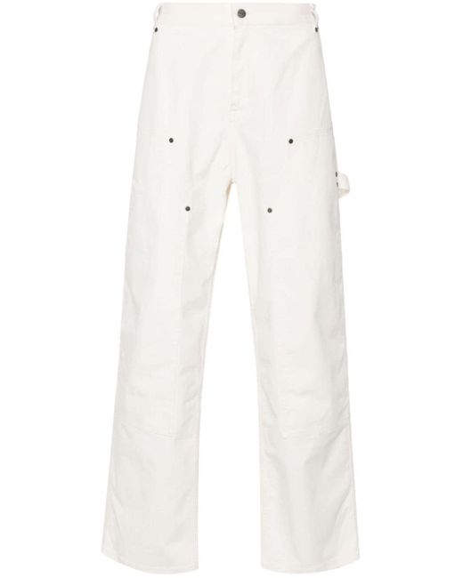 Represent White Logo-Embroidered Utility Trousers for men