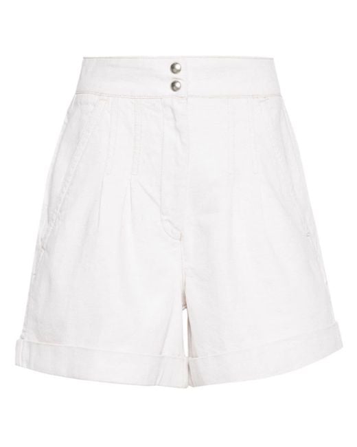 IRO White Pleat-Detailing Twill Shorts