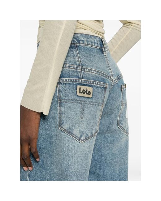 Lois Blue Aliana Barrel-Leg Jeans