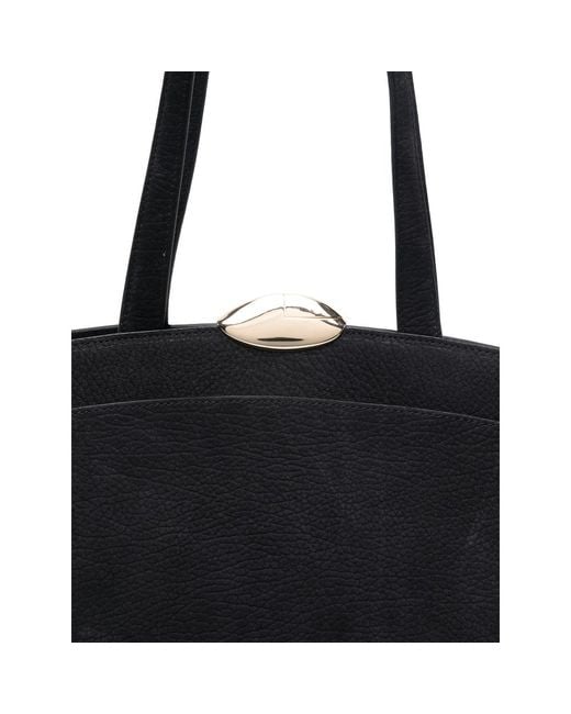 Benedetta Bruzziches Black Large Serena Front-Pocket Kiss-Lock Tote Bag