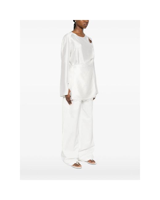 Viktoria Chan White Eos Lace-Detail Top