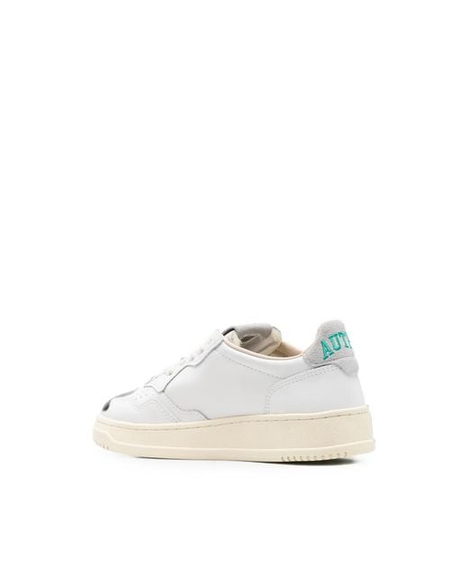 Autry White Medalist Panelled Leather Sneakers