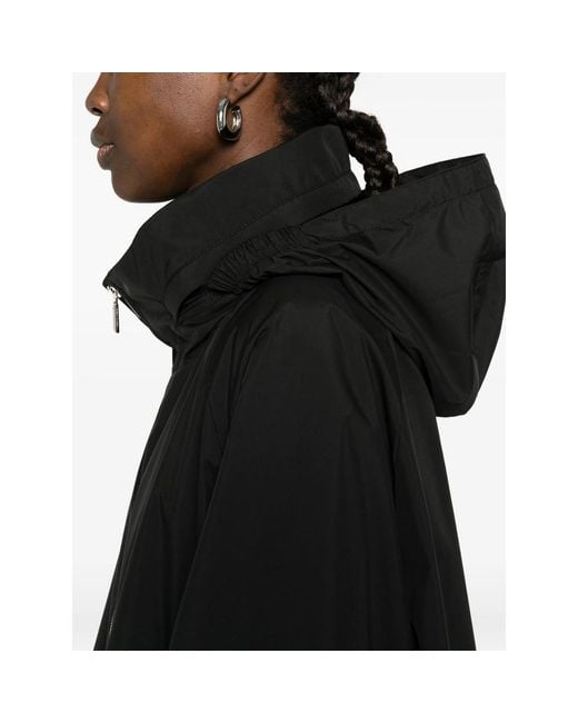 Moorer Black Lehua Funnel-Neck Zip Jacket