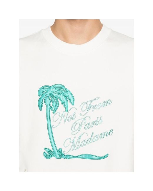 Drole de Monsieur White Slogan Palmiers Sweatshirt for men