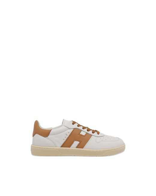 Hogan Natural Logo Leather Cool Sneakers
