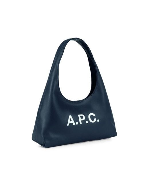 A.P.C. Blue A. P.C. Baby Ninon Logo-Print Tote Bag