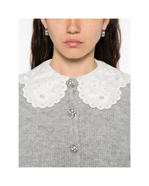 Self-Portrait Gray Knitwear