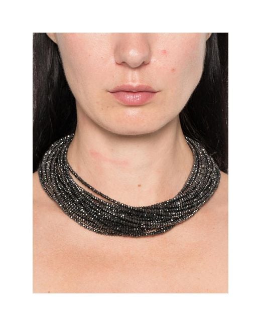 Panicale Black Multi-Strand Beaded Necklace