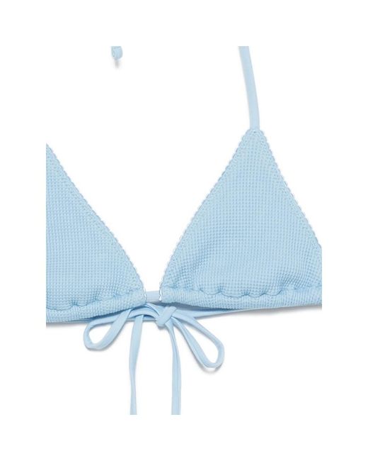 Frankie's Bikinis Blue Nick Tie-Detail Bikini Top