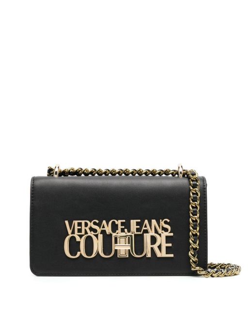 Versace Jeans Black Logo-plaque Crossbody Bag