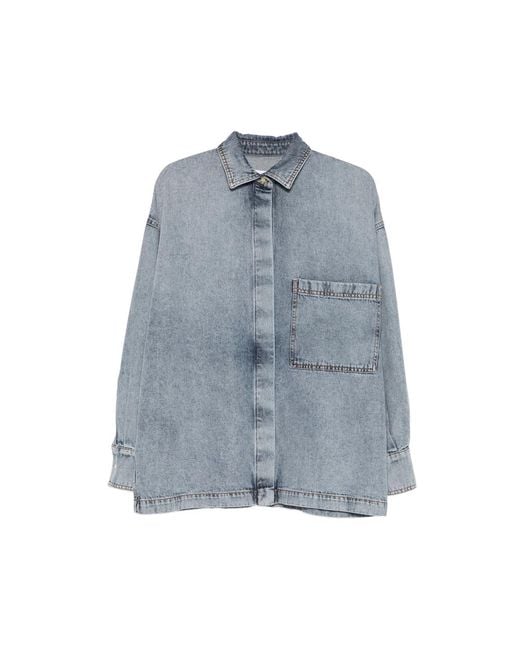 DARKPARK Blue Jenny Front-Pocket Button-Down Shirt