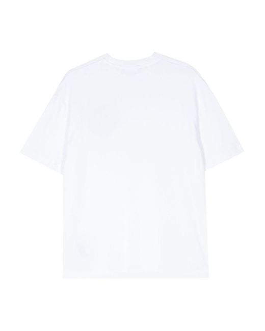 Calvin Klein White Floral-Embroidered T-Shirt for men