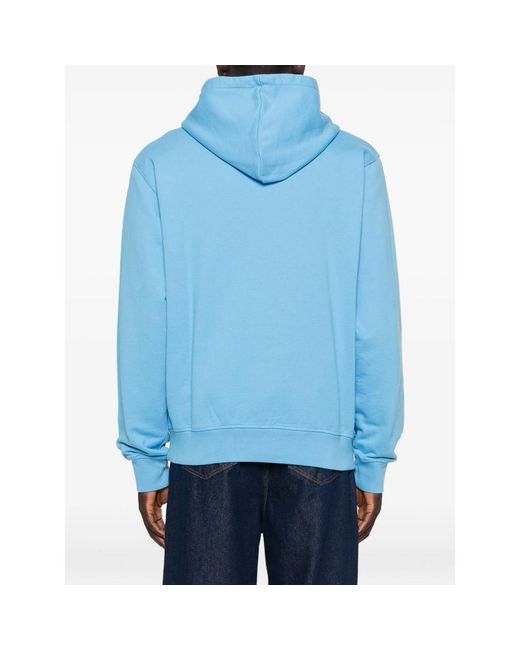 Arte' Blue Logo-Print Drawstring Hoodie for men
