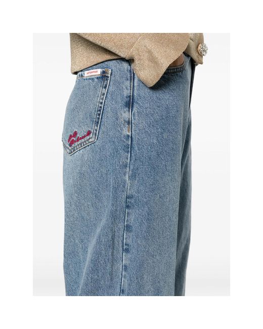 Self-Portrait Blue Loose-Fit Jeans
