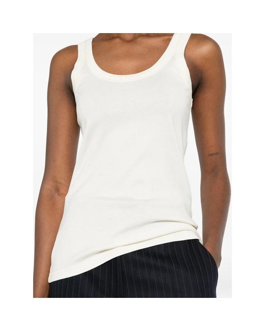 Lemaire White Ribbed Tank Top