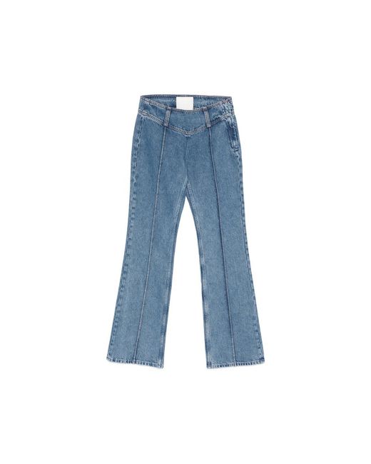 Mother Blue Snacks! The Pin Up Takeout Heel Seam-Detail Jeans