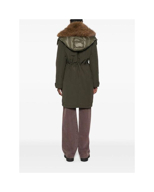 Moncler Green Halicte Long Down Parka