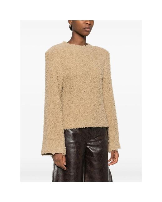 Séfr Natural Frayed-Edge Crew-Neck Sweater