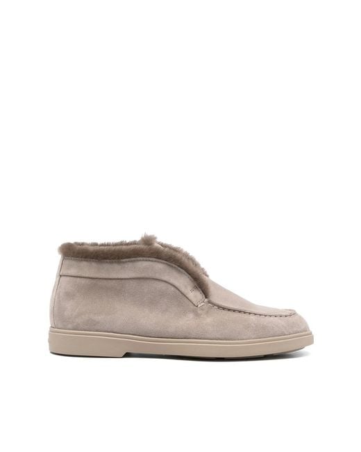 Santoni Gray Suede Boots