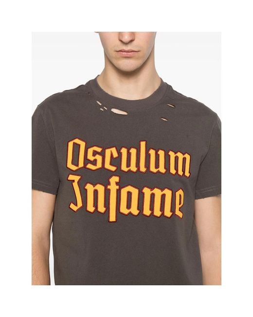 DAGGER Gray Distressed-Effect T-Shirt for men