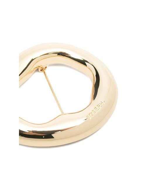 Joseph Metallic Bean Logo-Detail Brooch