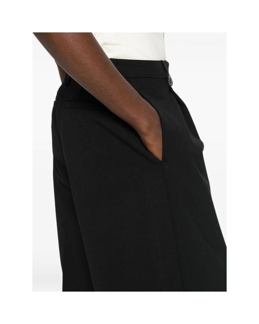 Thelatest Black Belt-Loops Palazzo Pants