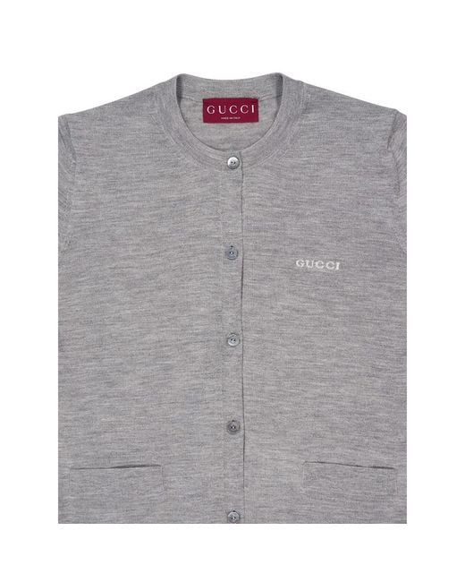 Gucci Gray Button-Up Cardigan